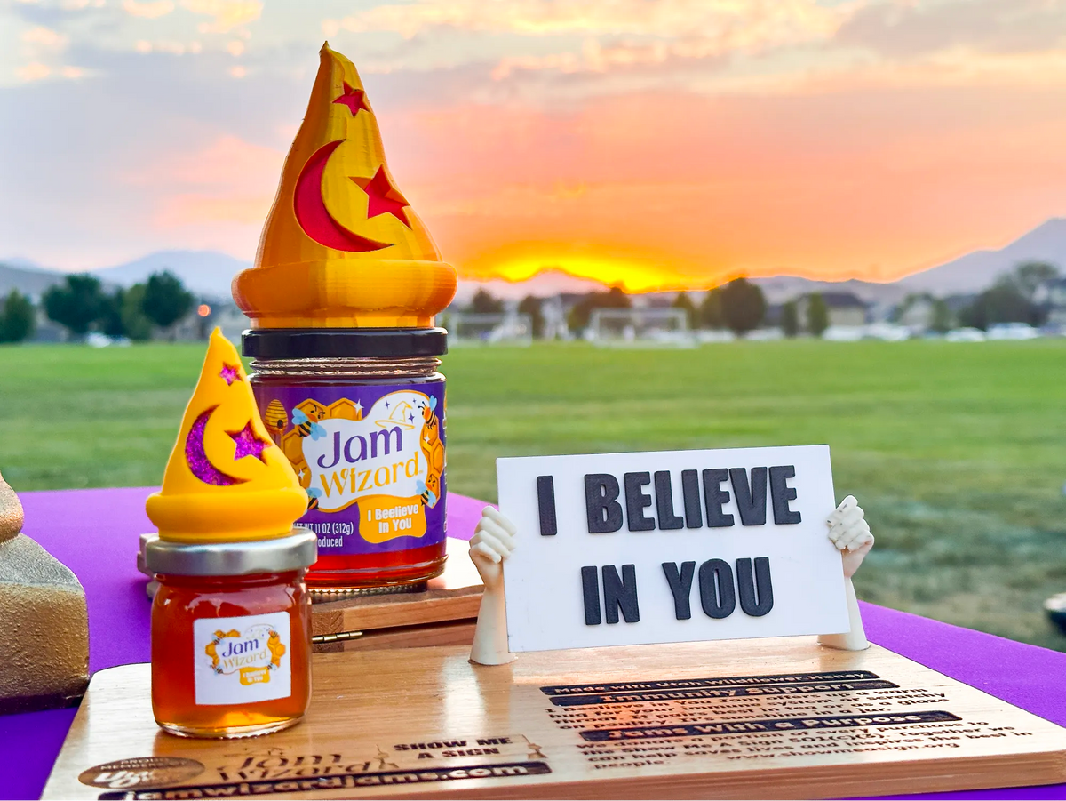 Jam Wizard Jam and wizard-themed display at sunset