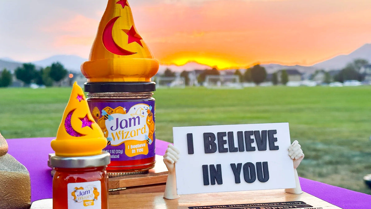 Jam Wizard Jam and wizard-themed display at sunset