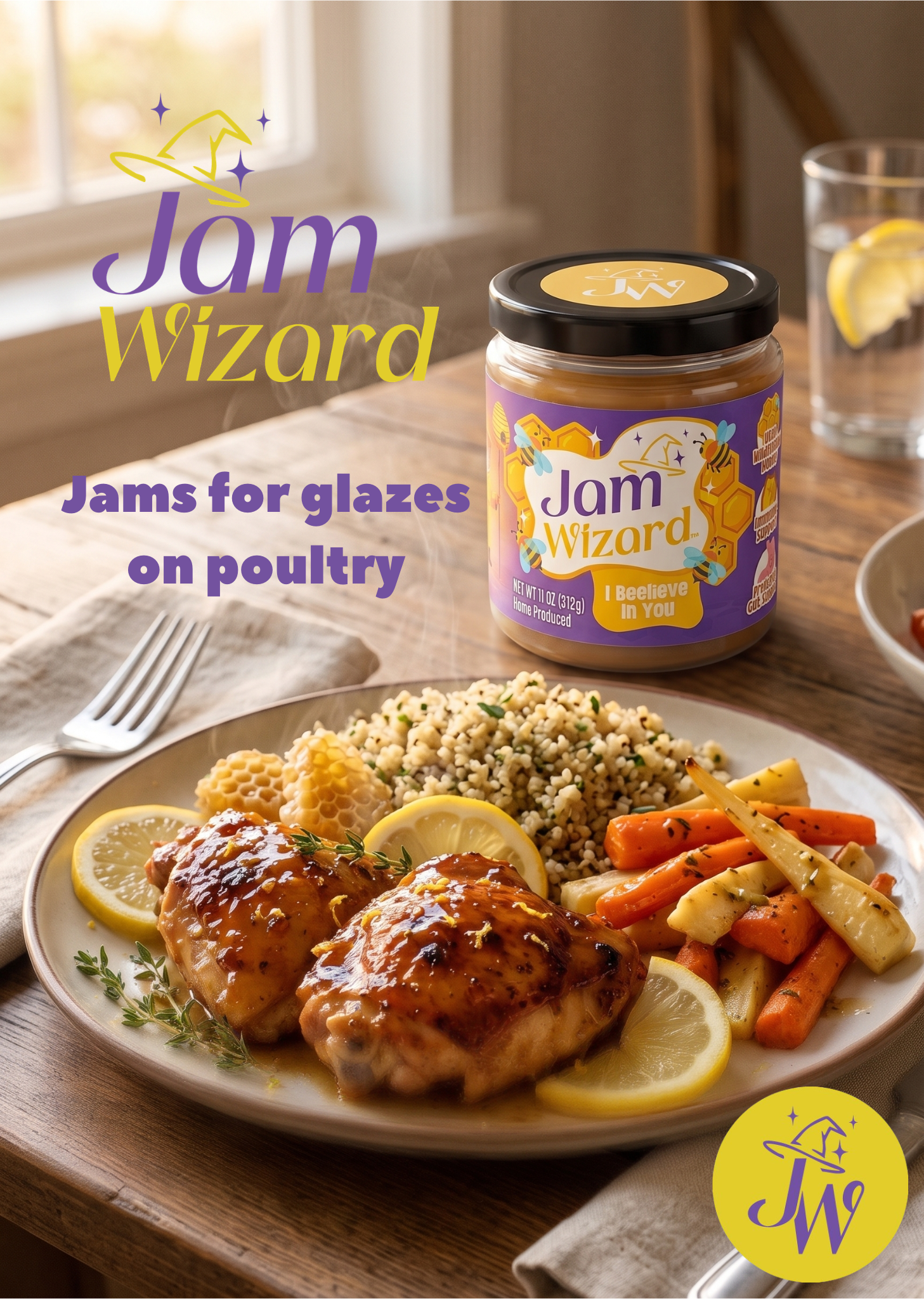 jam on chicken as a glaze