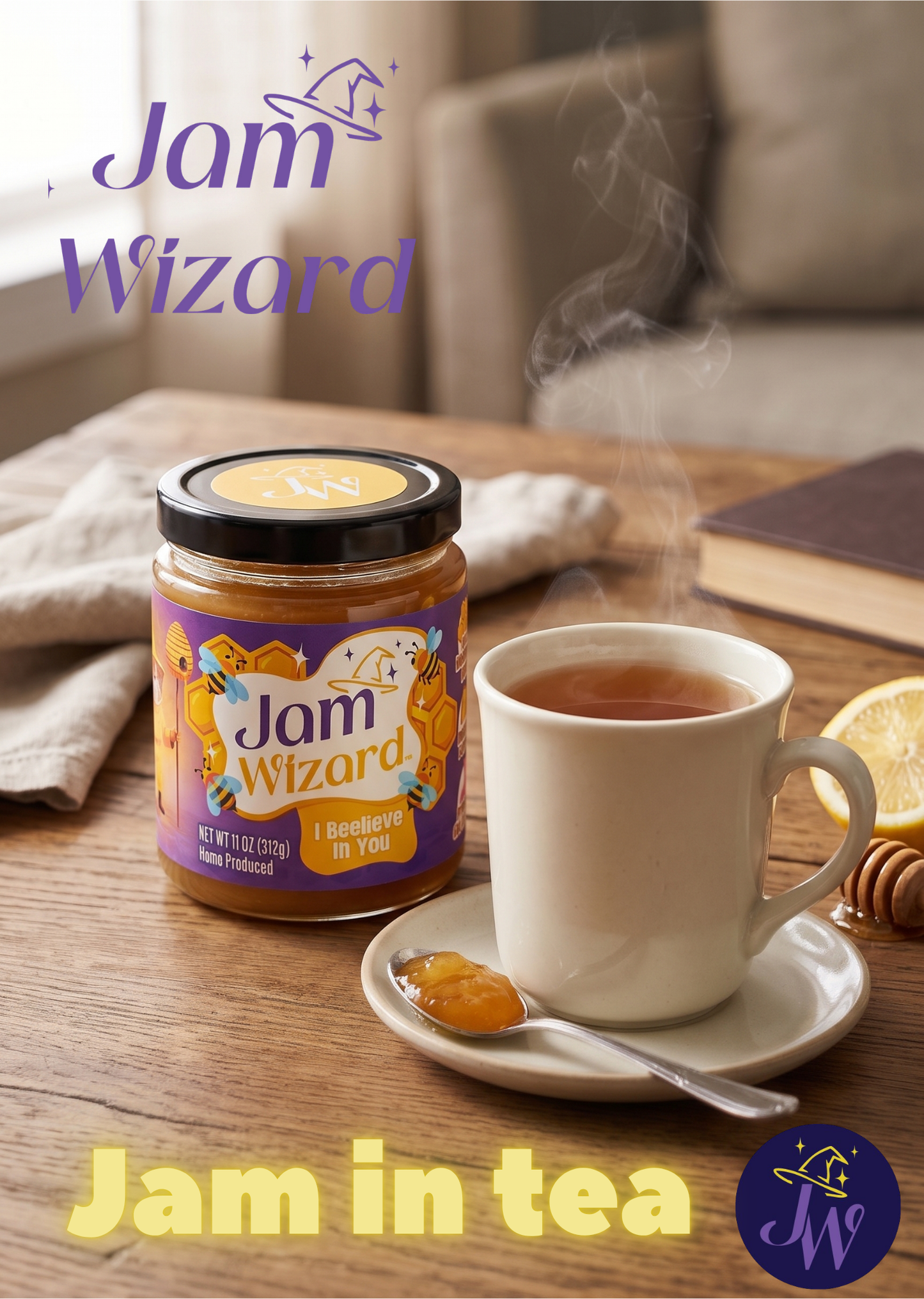 honey and lemon jam in tea